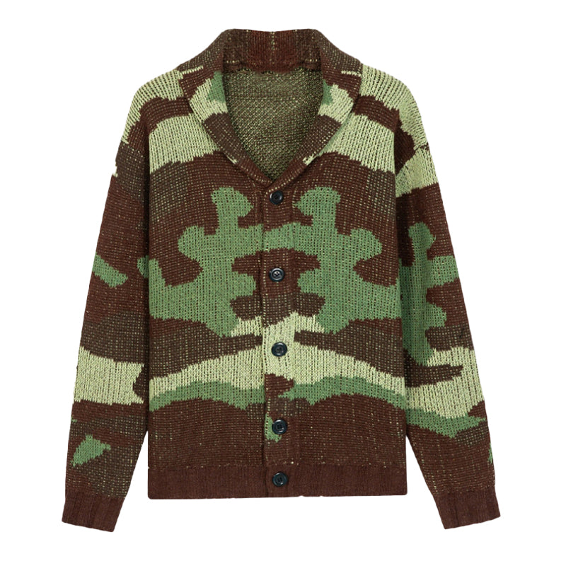 Men's Camo Jacquard Sweater Jacket