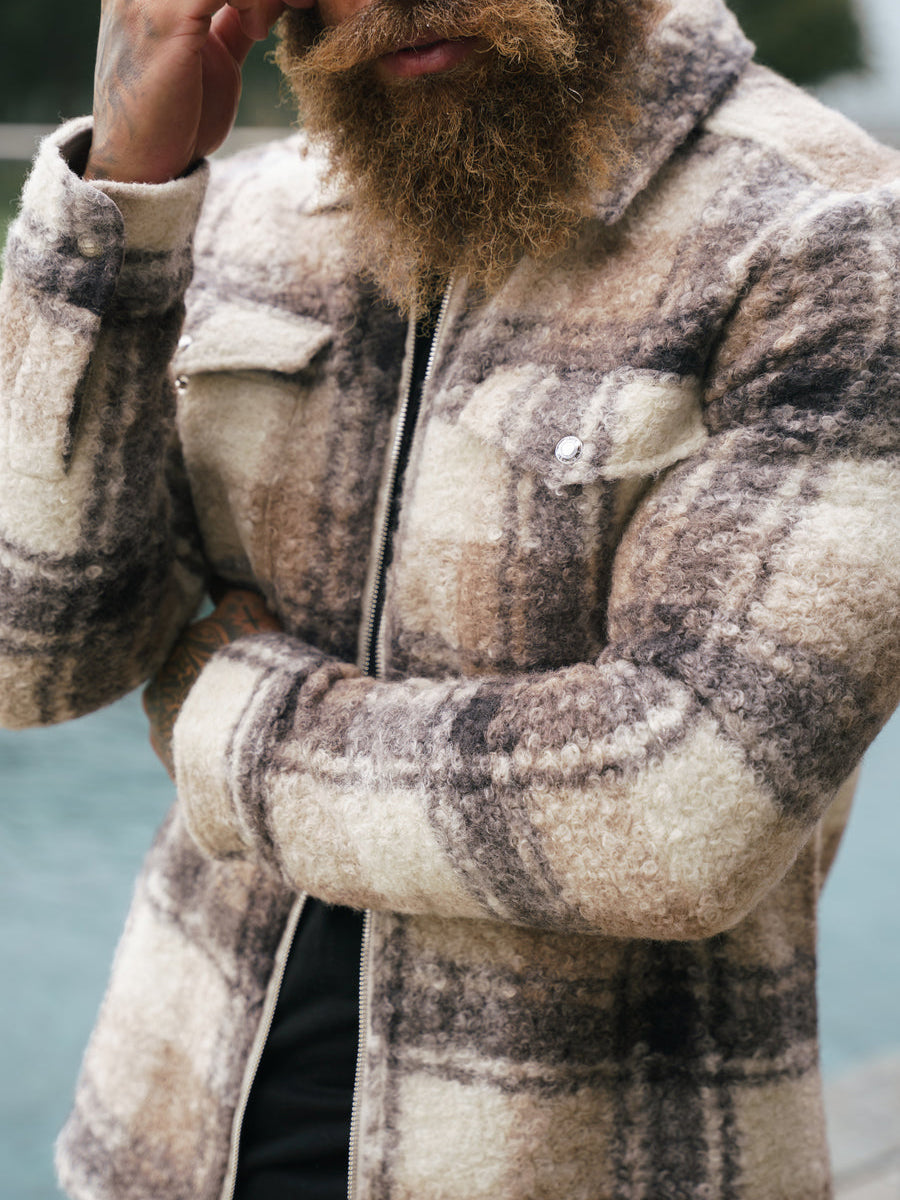 Boucle Zipped Check Jacket