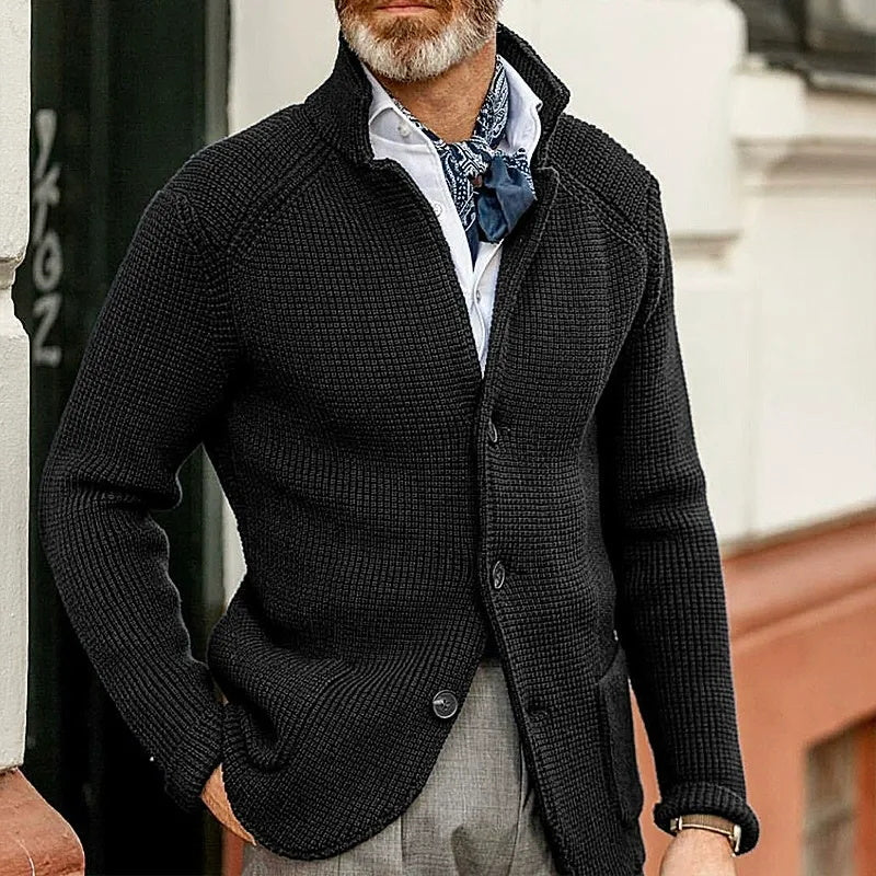 Modischer, lässiger, warmer, einfarbiger Herrenpullover