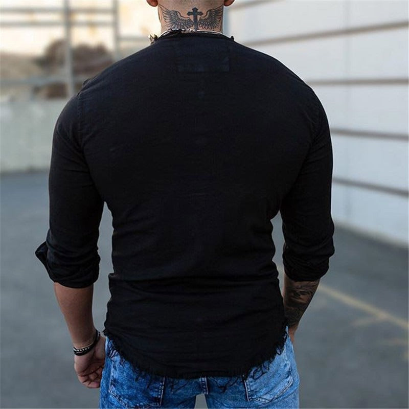 Men's fashionable and casual long-sleeved shirt