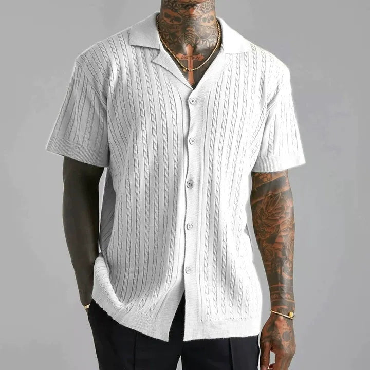 Men's fashionable and casual jacquard shirt