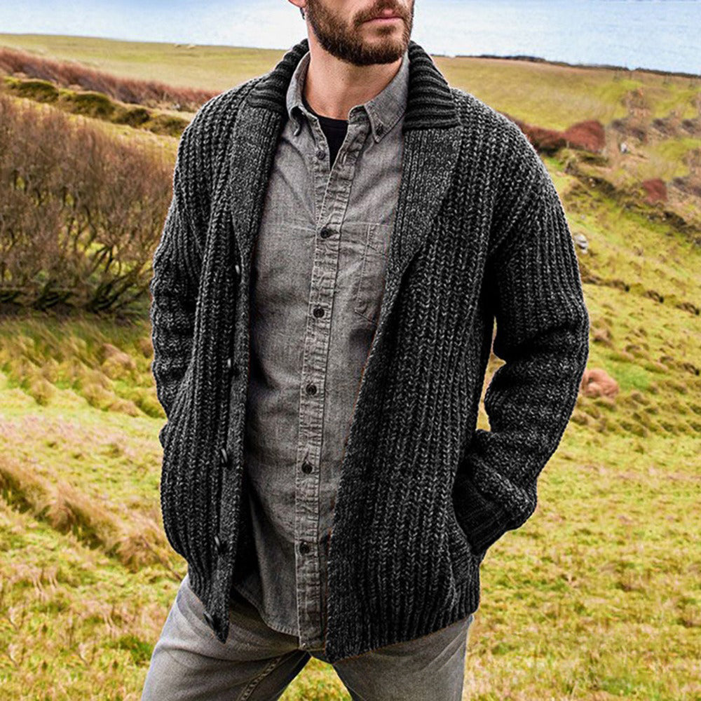 Men's fashionable casual solid-color sweater