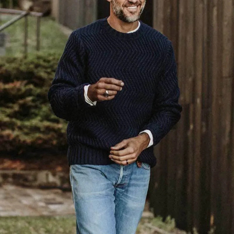 Men's fashionable casual retro black sweater
