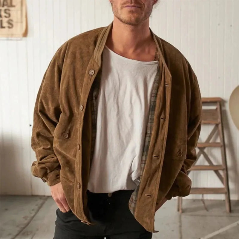 Veste marron décontractée à la mode pour homme