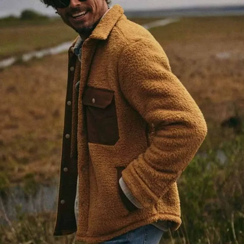 Men's color-blocking collage design men's jacket, coat and overcoat