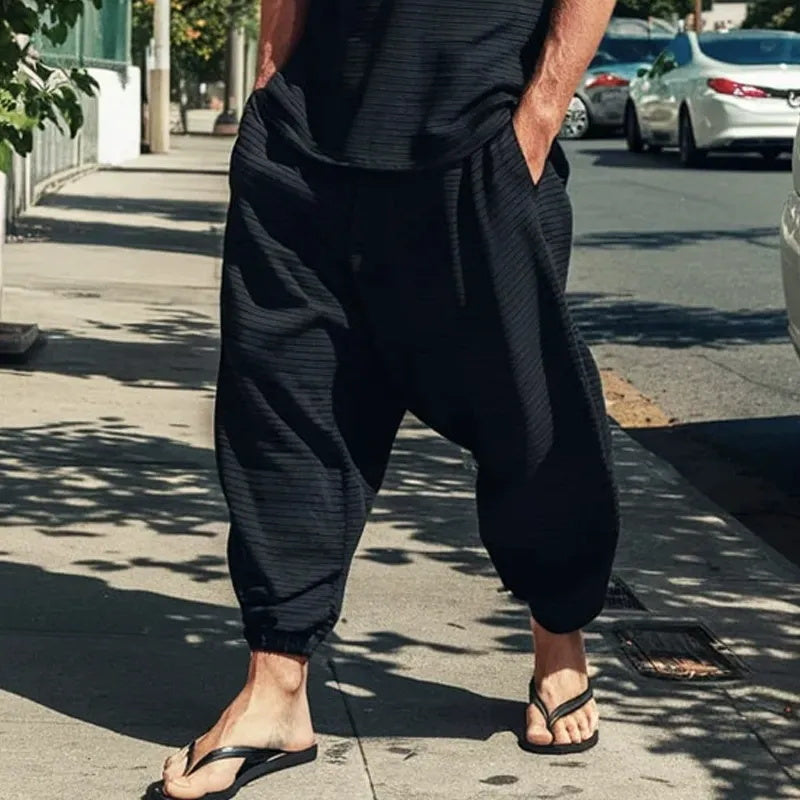 Ensemble gilet et pantalon décontractés sans manches pour homme