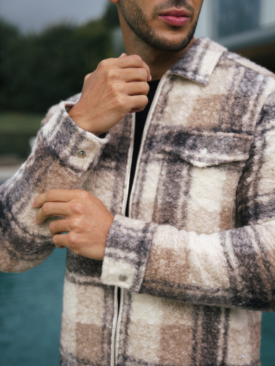 Boucle Zipped Check Jacket