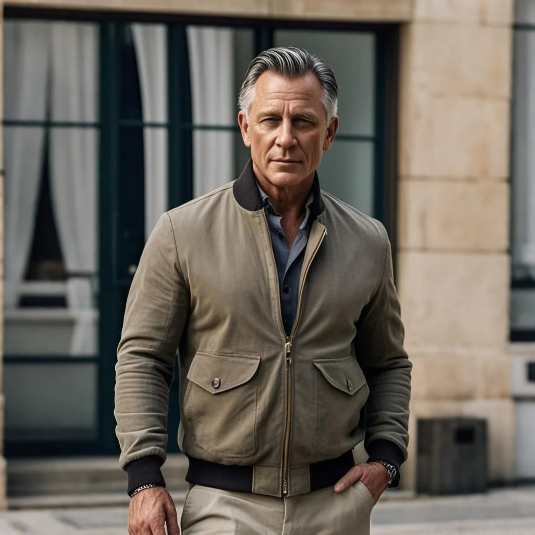 Men's fashionable casual brown jacket
