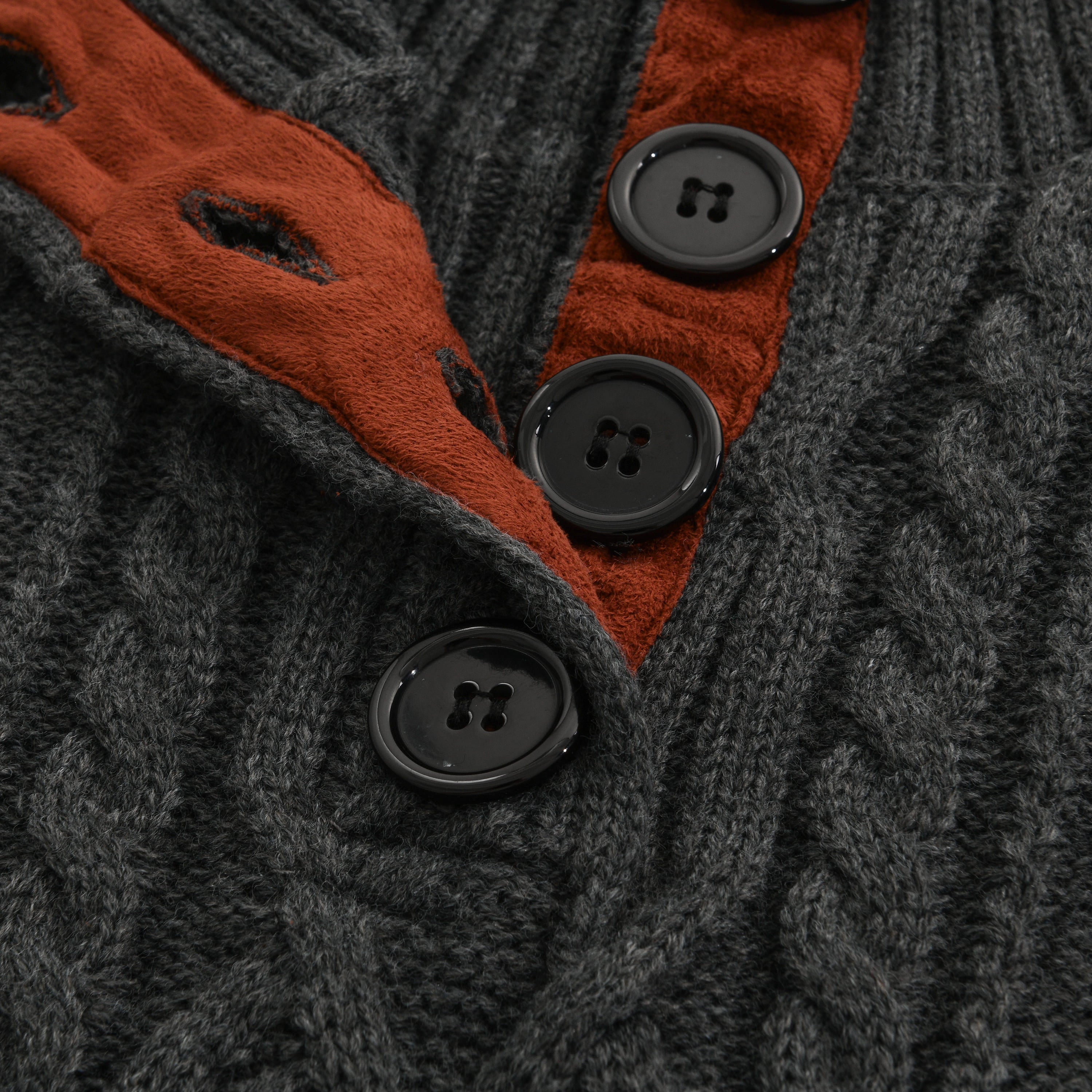 Men's Vintage Stand Collar Knitted Cable Sweater