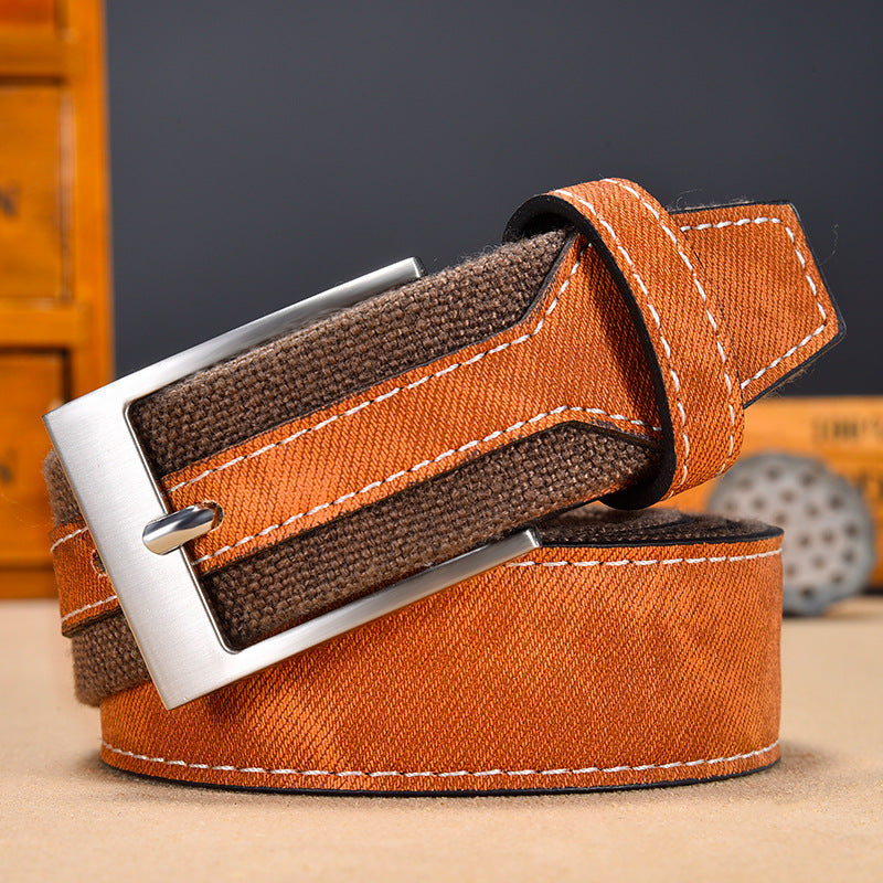 Men's Versatile Vintage Canvas Patchwork Belt