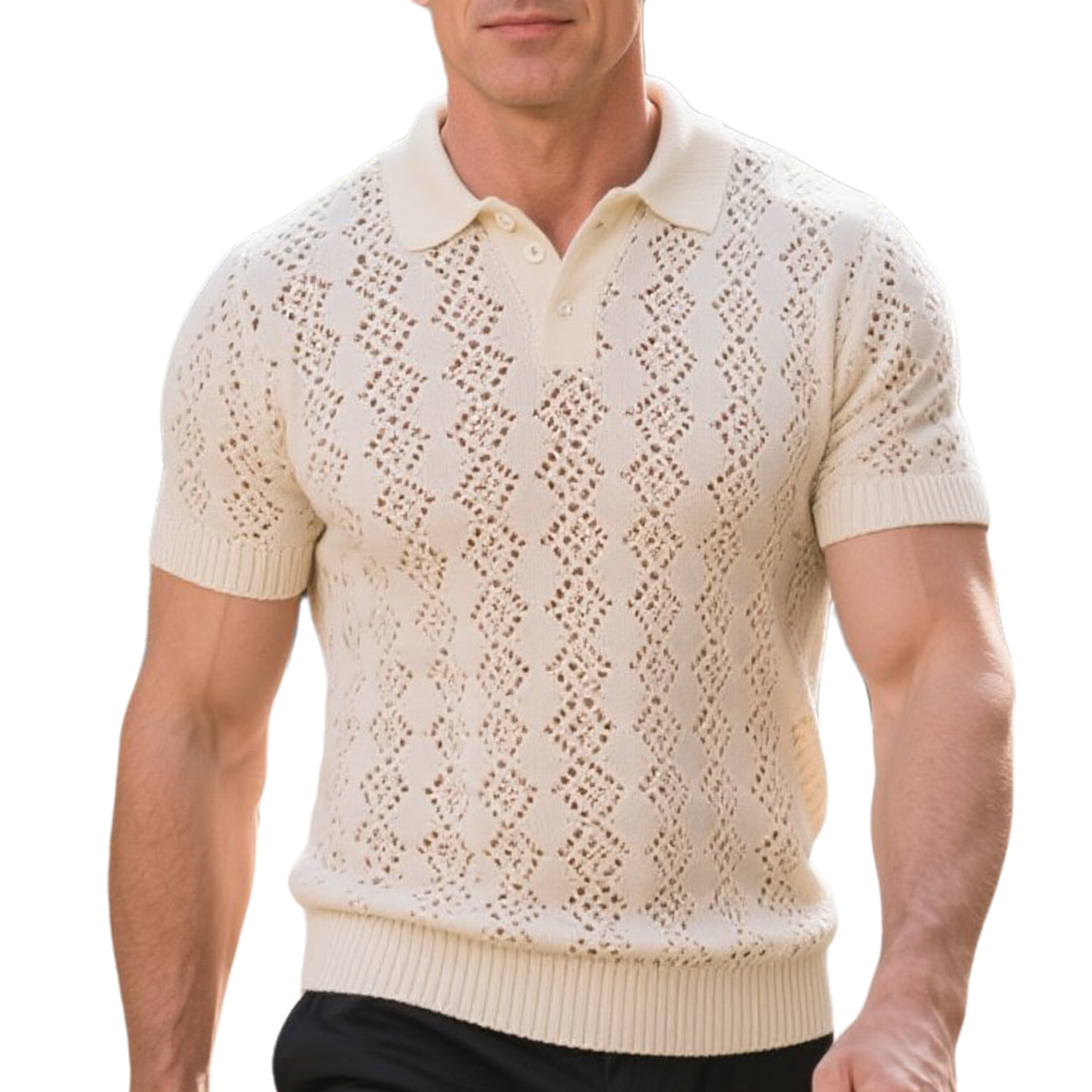 Modisches, lässiges Poloshirt mit Streifen und Farbblockierung für Herren