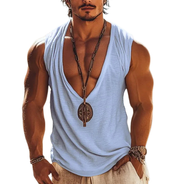 Men's Holiday Lightweight V-Neck Sleeveless Tank