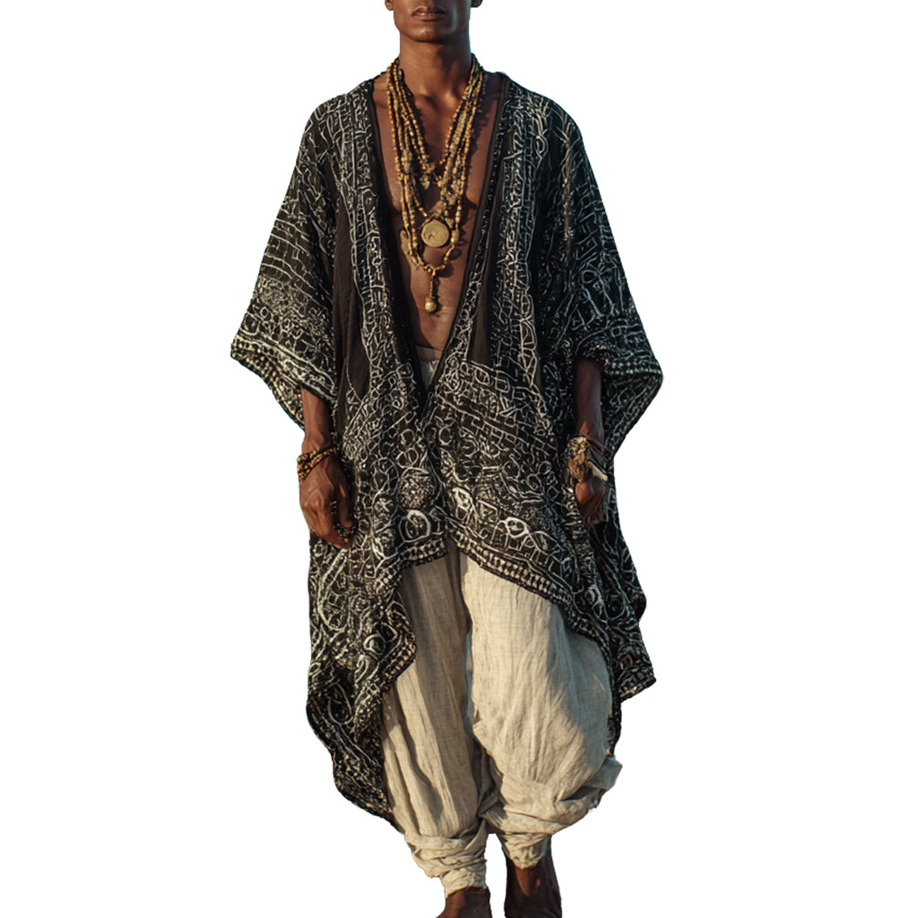 Men's fashionable and casual Bohemian-style robe