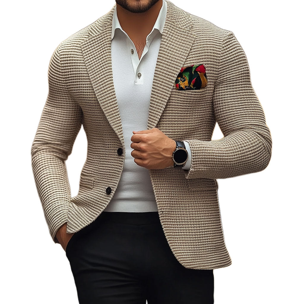 Cardigan pull marron clair chaud et décontracté à la mode pour hommes