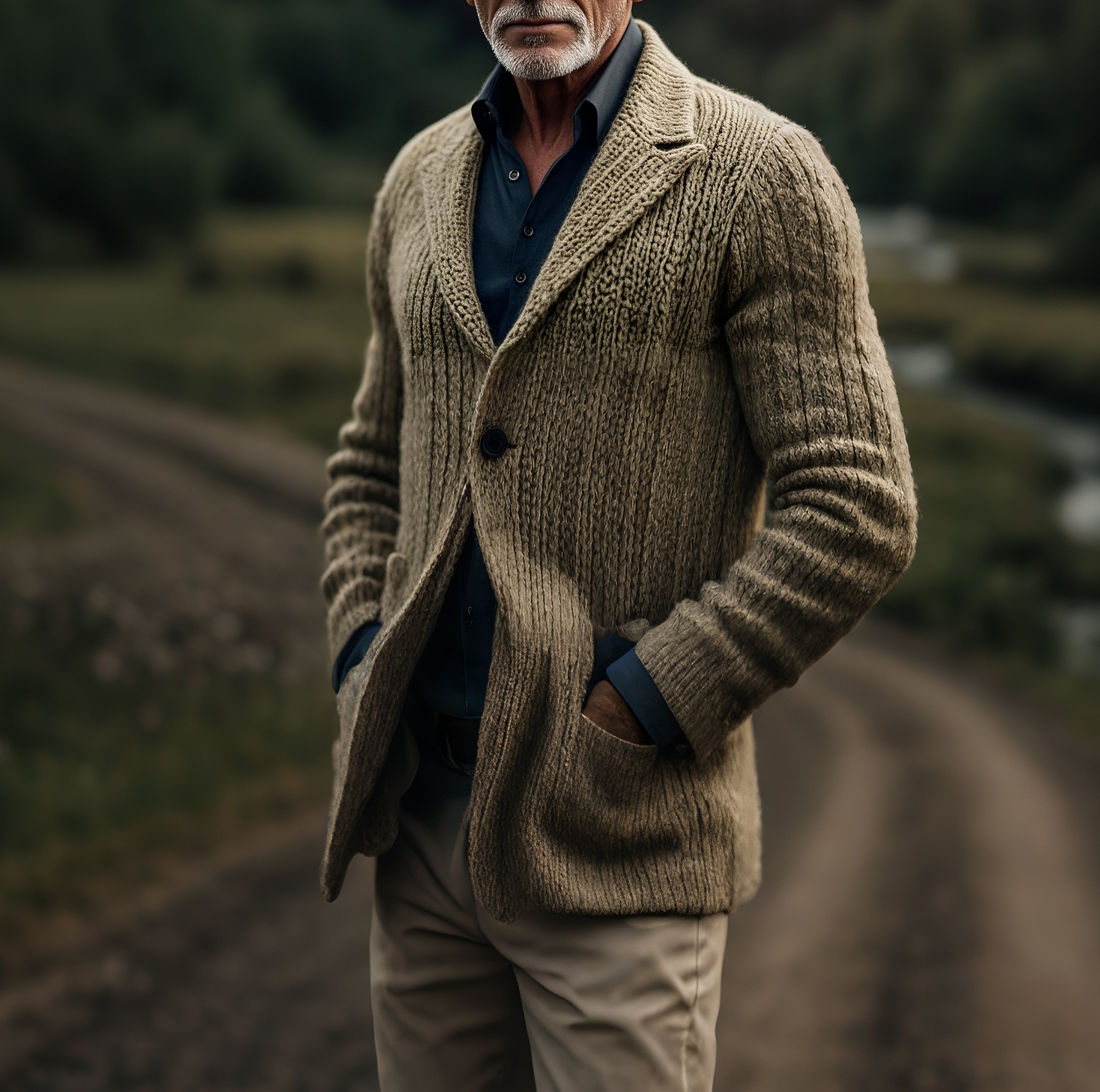 Men's fashionable casual jacket in withered leaf color