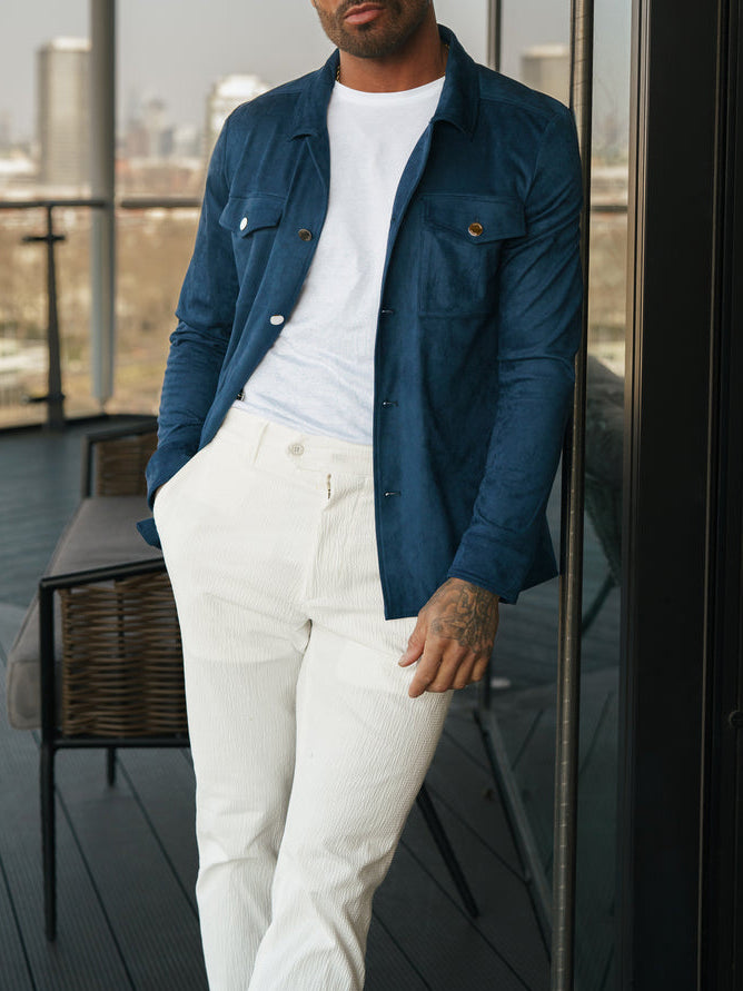 Suede Feel Button Up Jacket