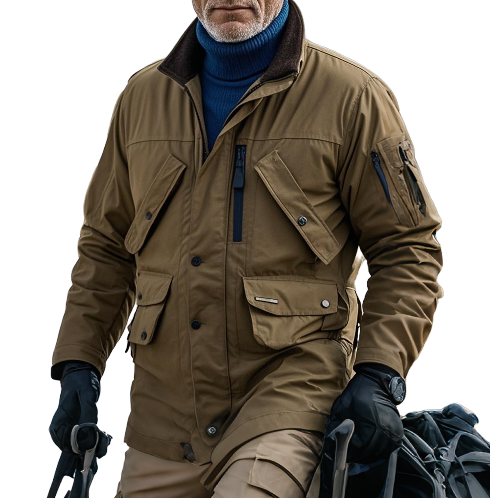 Men's fashionable casual brown jacket