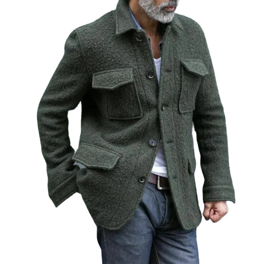 Men's fashionable casual green jacket