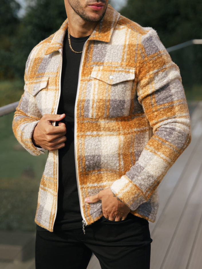 Boucle Zipped Check Jacket