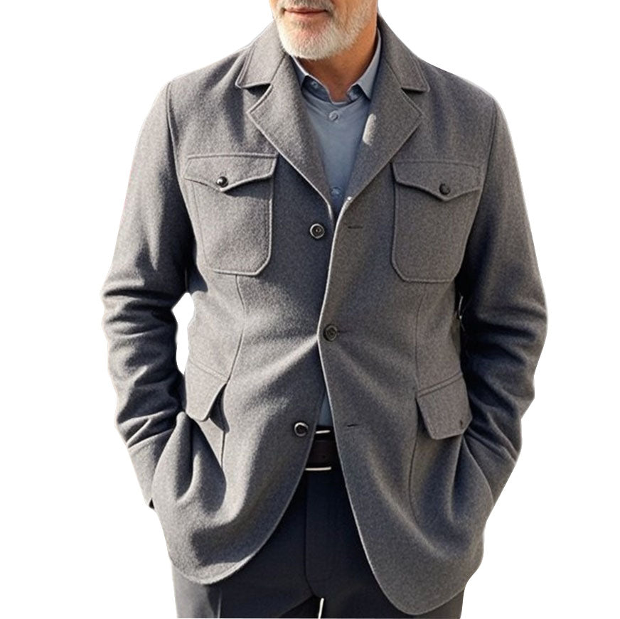 Veste grise décontractée à la mode pour homme