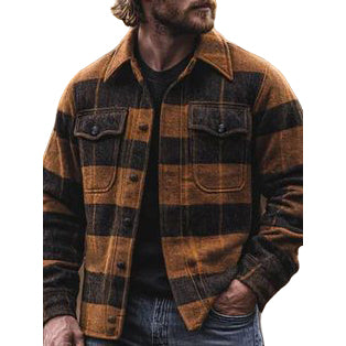 Modische, lässige Herrenjacke mit Karomuster