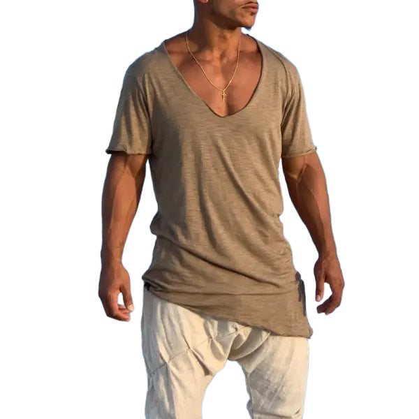 Off-cut Low-cut Wide-neck T-shirt