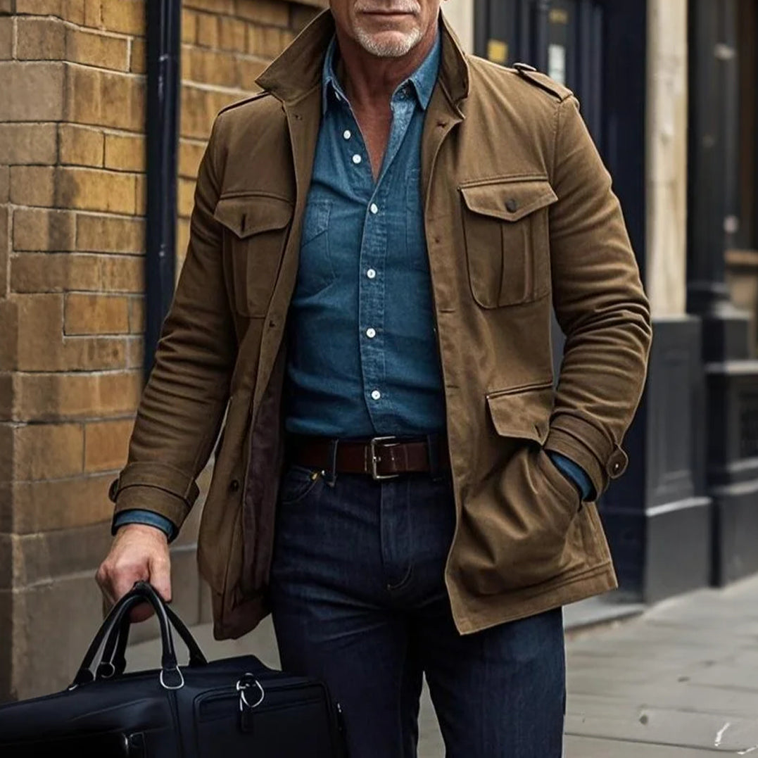 Men's fashionable casual brown jacket