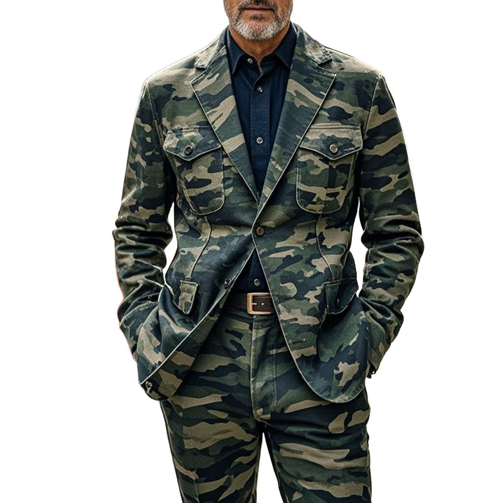 Veste en jean camouflage décontractée à la mode pour hommes