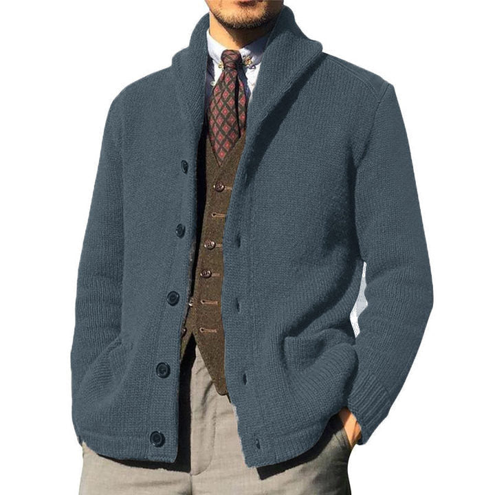 Men's Solid Color Button Knit Jacket