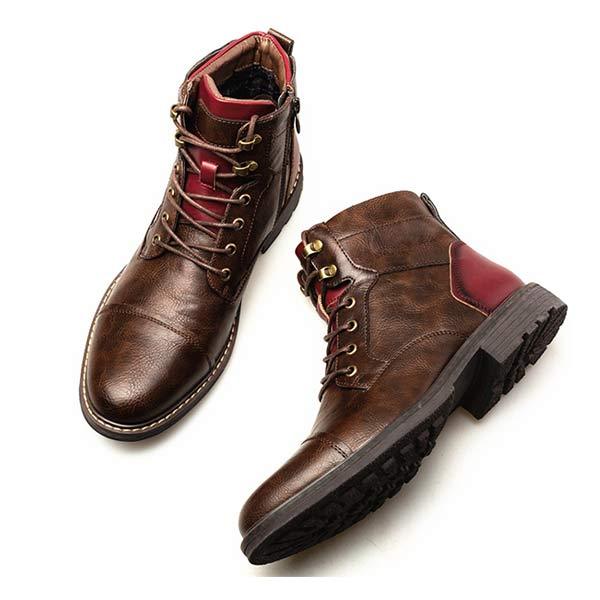 MEN'S PATCHWORK ANKLE BOOTS