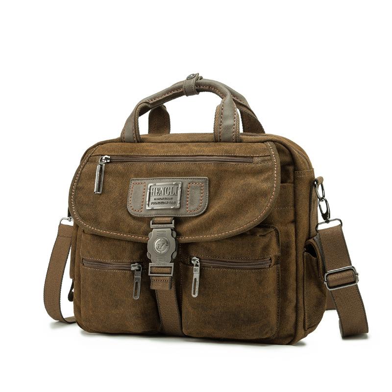 Sac à bandoulière rétro grande capacité pour homme en toile