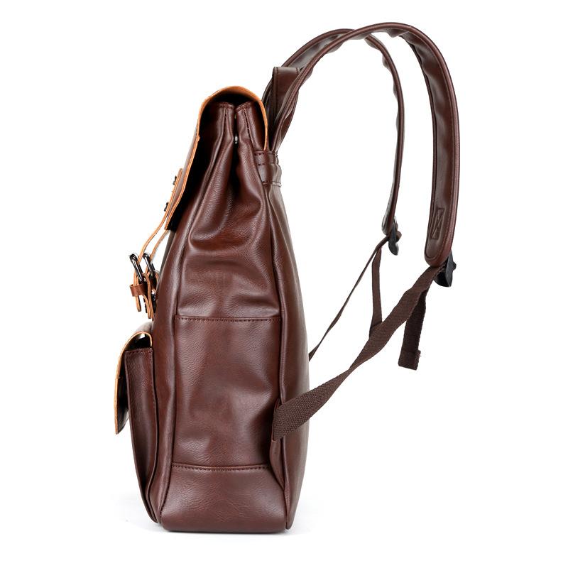 Men's Crazy Horse Leather Large Capacity Backpack