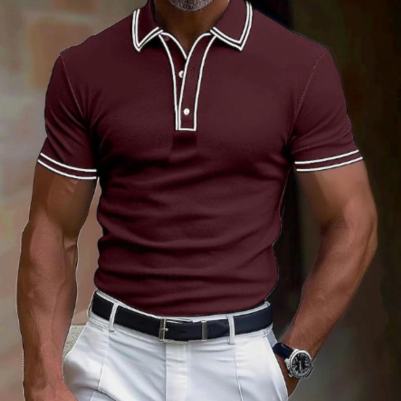 Men's Casual Lapel Slim Fit Short Sleeve Polo Shirt