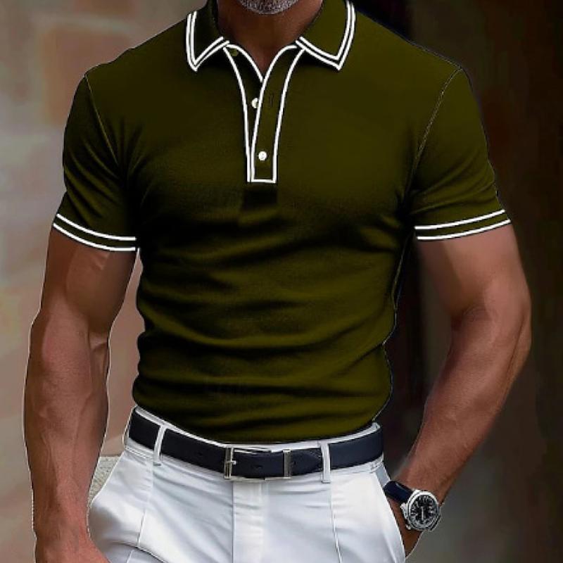 Men's Casual Lapel Slim Fit Short Sleeve Polo Shirt