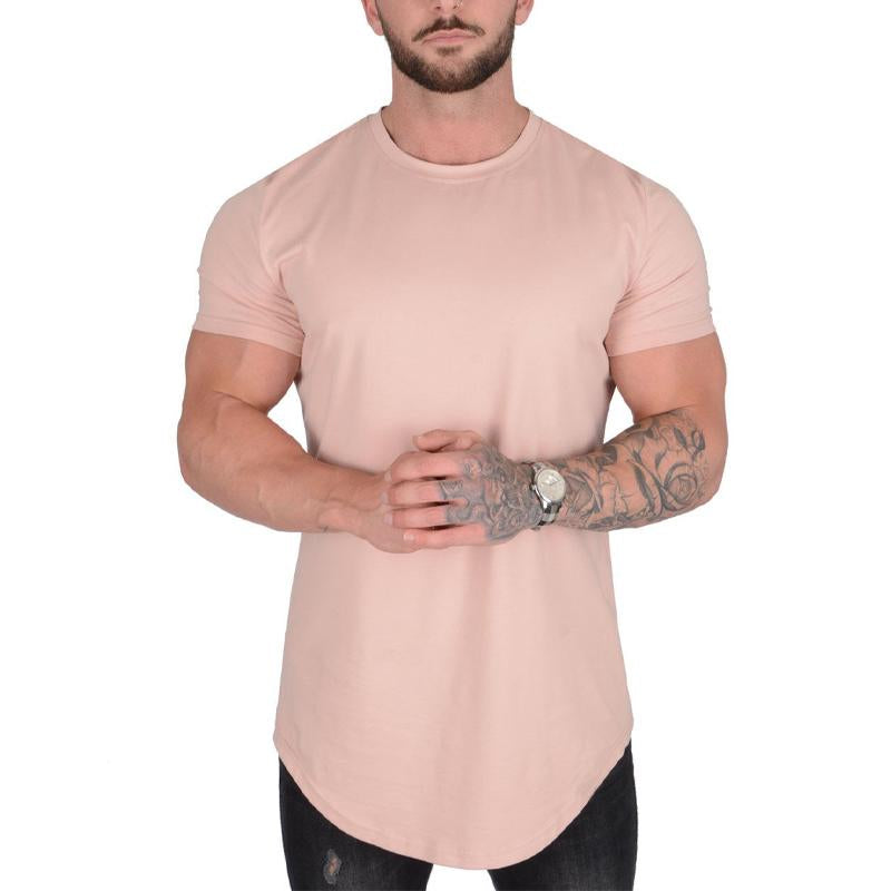 Men's Solid Color Loose Round Neck Short Sleeve T-Shirt