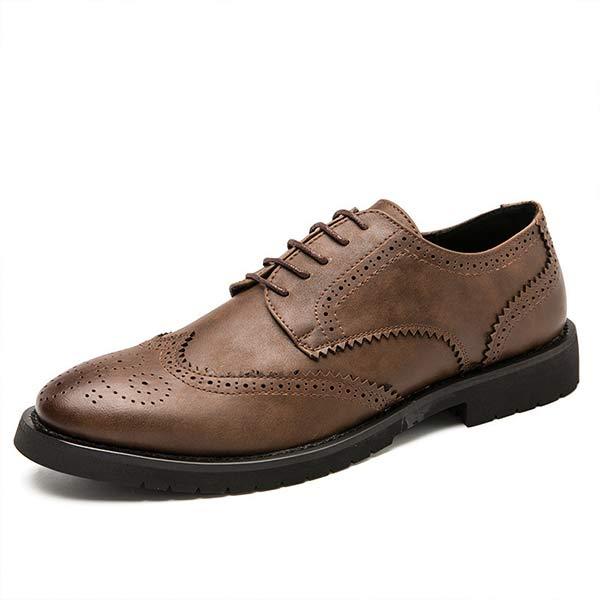 MEN'S BROGUE CARVED LEATHER SHOES