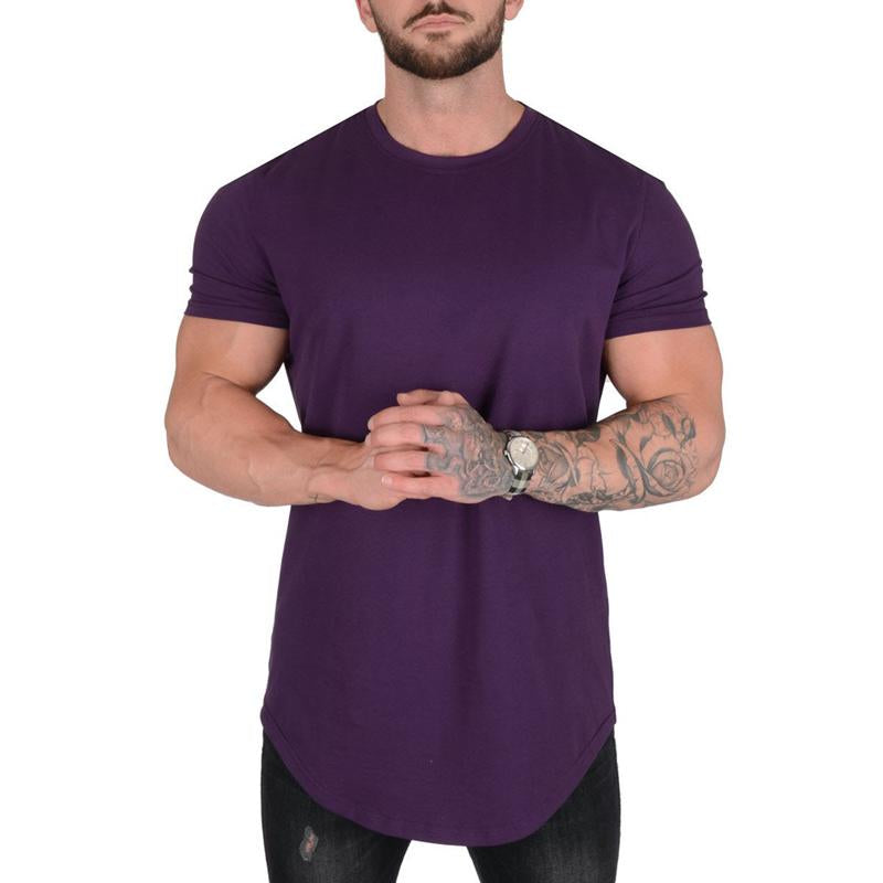 Men's Solid Color Loose Round Neck Short Sleeve T-Shirt