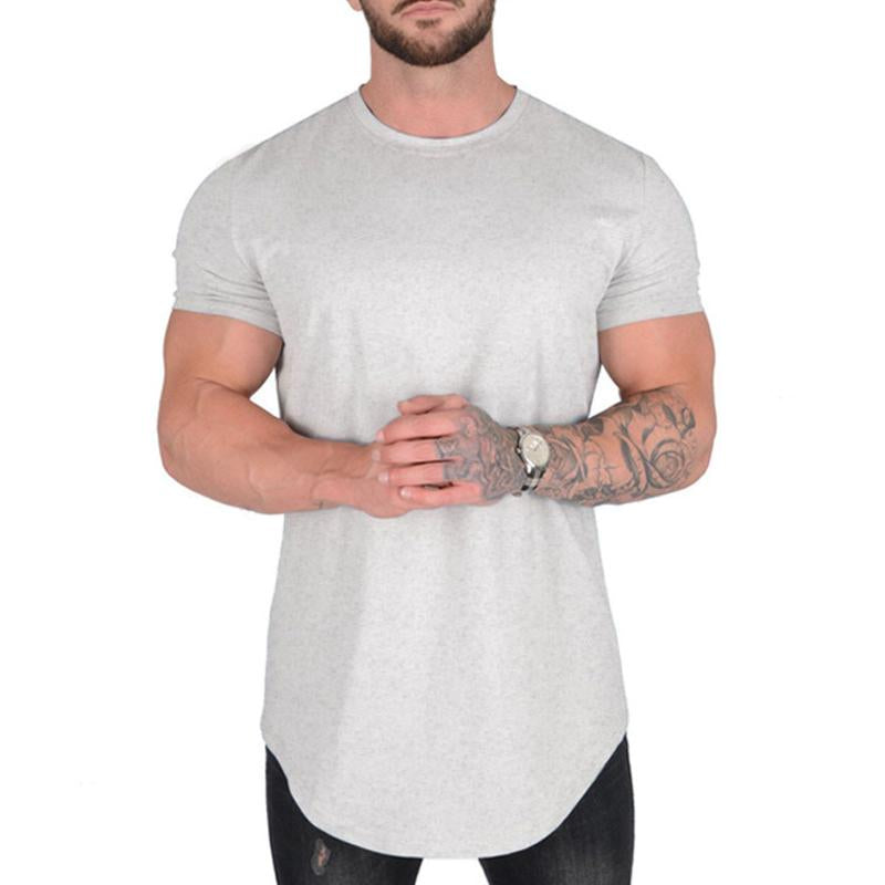 Men's Solid Color Loose Round Neck Short Sleeve T-Shirt