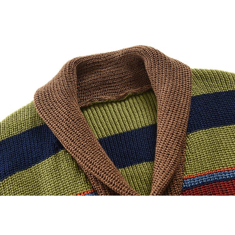 Veste pull à revers colorblock pour homme
