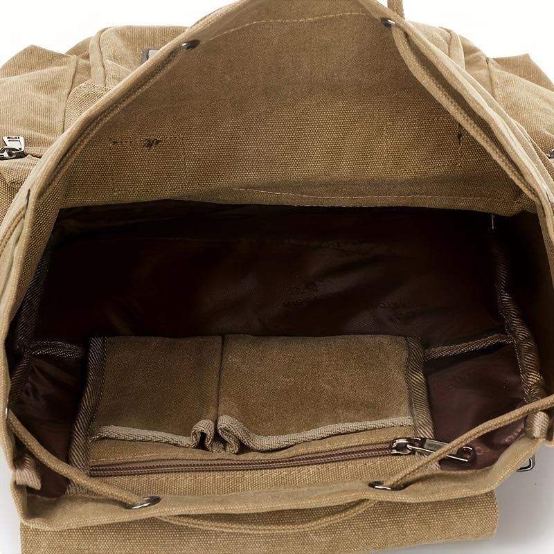 Men's Retro Outdoor Large Capacity Multi-Pocket Canvas Backpack