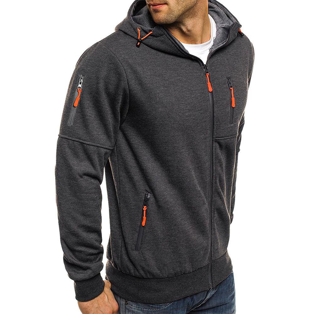 Men's Zipper Cardigan Hooded Sweatshirt Jacket