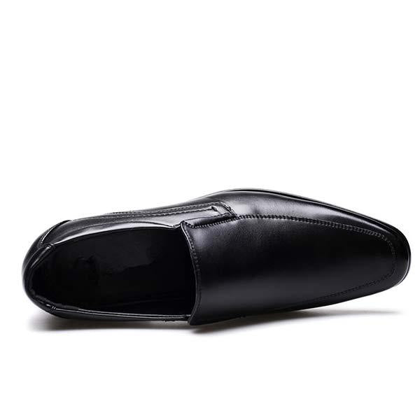 MEN'S SLIP ON SMALL SQUARE LEATHER SHOES