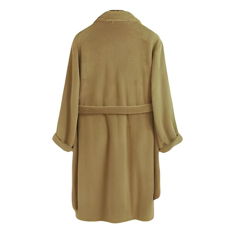 Men's Solid Color Single Breasted Coat Lapel Plush Coat