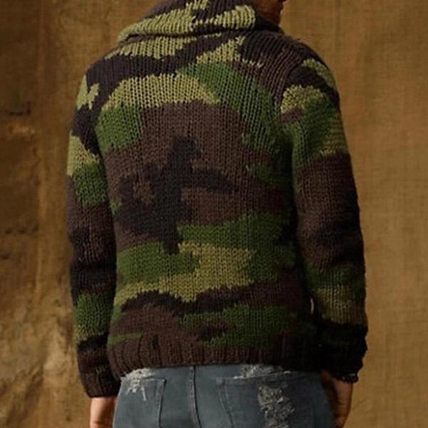 Men's Camo Jacquard Sweater Jacket