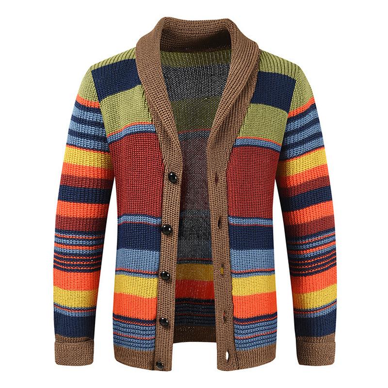 Veste pull à revers colorblock pour homme