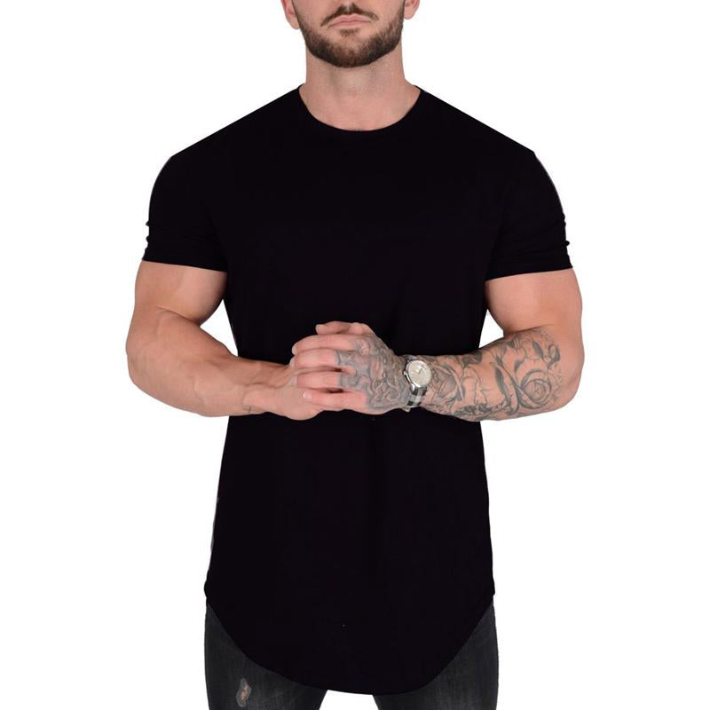 Men's Solid Color Loose Round Neck Short Sleeve T-Shirt