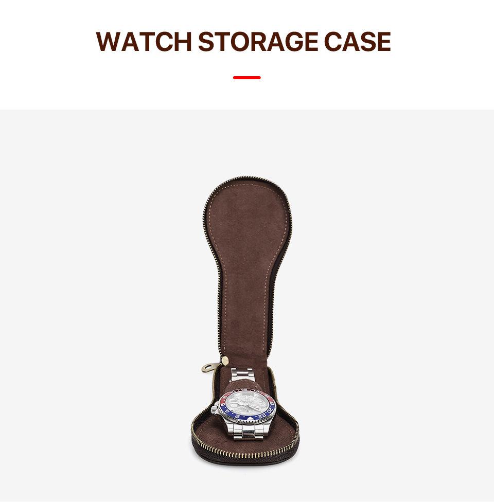 Men's Vintage Cowhide Watch Storage Bag