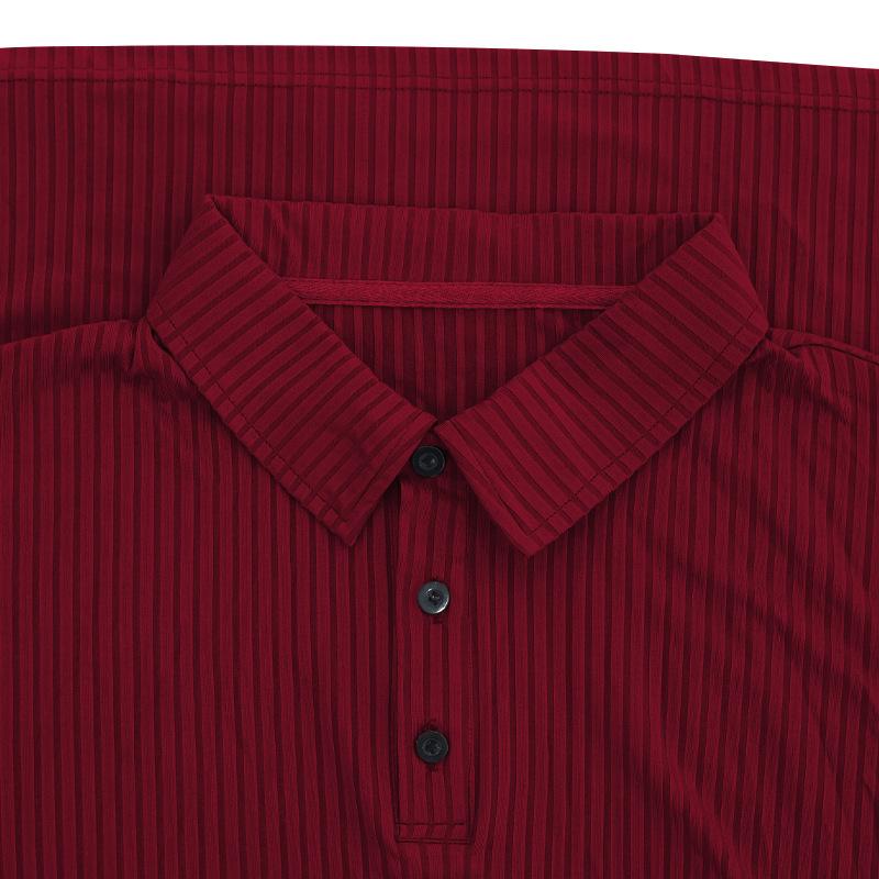 Polo décontracté à manches longues et élastique pour homme