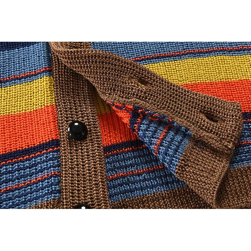 Veste pull à revers colorblock pour homme