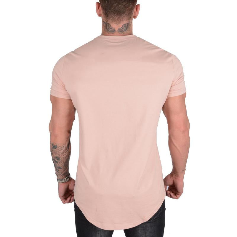 Men's Solid Color Loose Round Neck Short Sleeve T-Shirt